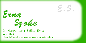 erna szoke business card
